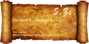 Seibert Zsanett névjegykártya